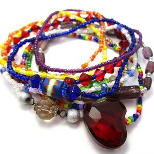 10 pcs - Seed Bead, Crystal & Gemstone Stacking Stretch Bracelets / 7.5 in.